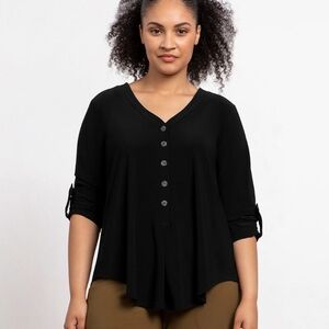 Sympli V Neck Tunic Black Size 10